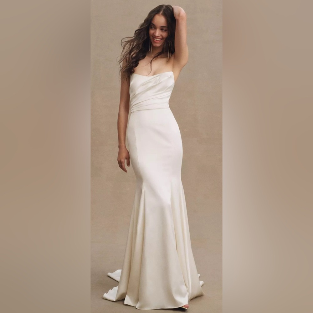 Willowby by Watters Elynor Strapless Satin Mermaid Wedding Gown